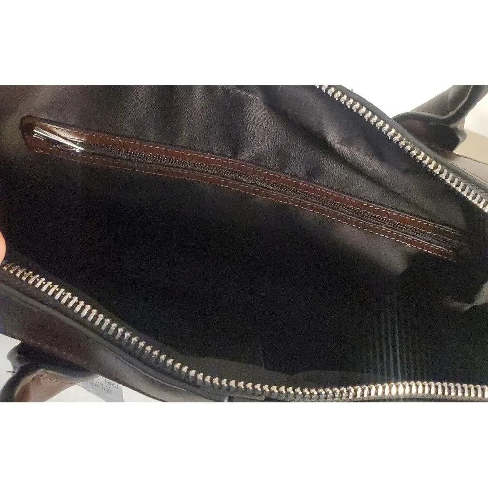 ALFANI Brown Faux Leather Messenger Briefcase Bag Laptop NWT